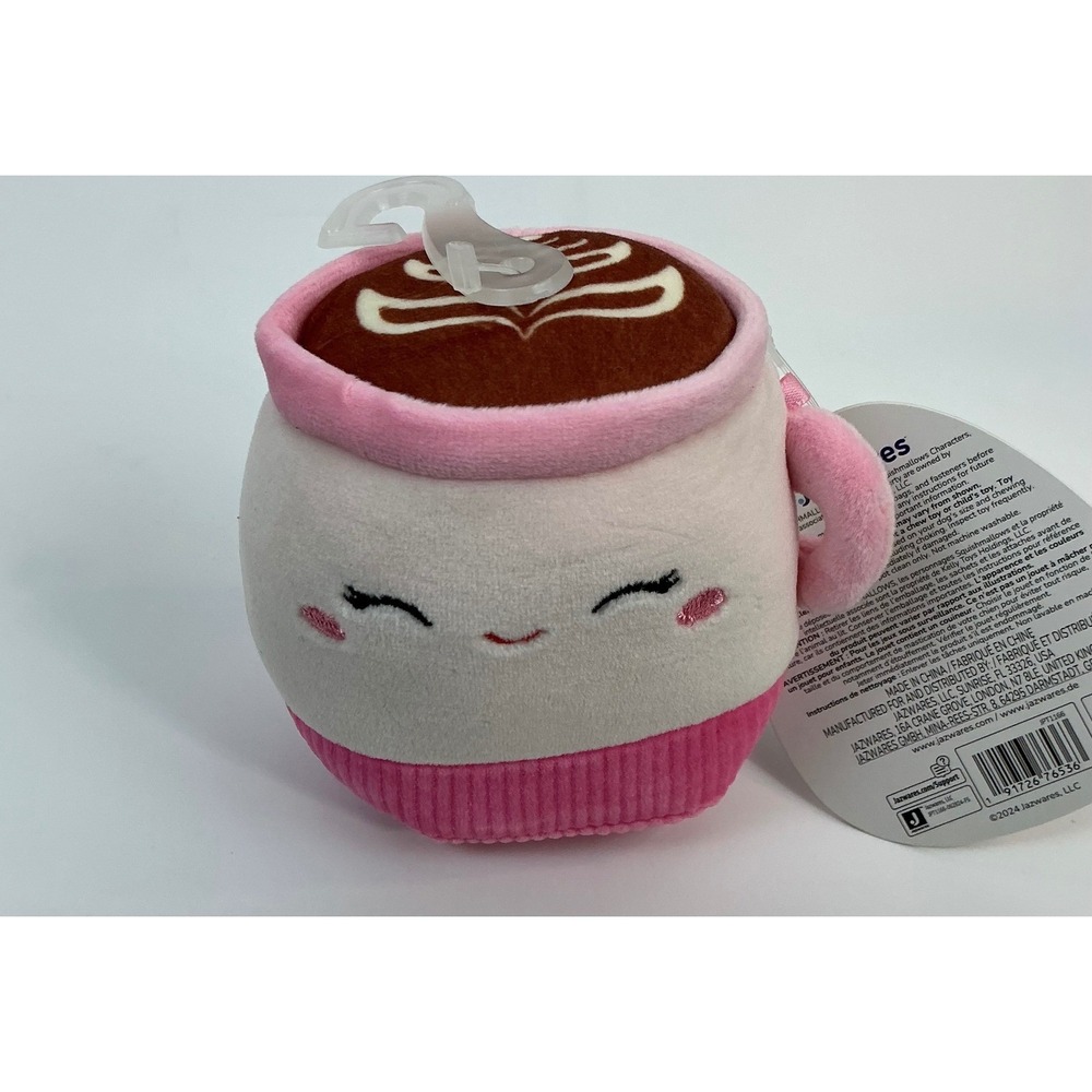 Lot of 2 Squishmallows Emery Coffee Latte Squeaky Dog Toy Plush Jazwares Pet New